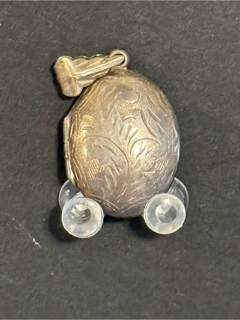 Silver-Tone Decorative Locket Pendant